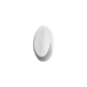 Gancho Adesivo 0.5Kg Oval Plast Branco 2501 Atlas