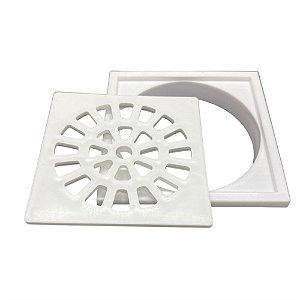 Grelha Completa Quadrado 100mm Branco Reboucas