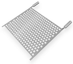 Grelha Moeda Inox Max Grill 54 X 42cm Cabo Aluminio