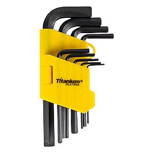 Jogo Chave Allen 1,5 a 10m 9 Pcs Curto Titanium