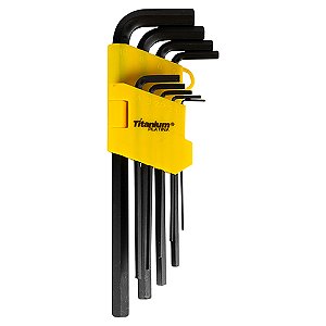 Jogo Chave Allen 1,5 a 10m 9 Pcs Medio Titanium