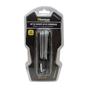 Jogo Chave Allen Dobravel 1,5- a 10mm 8 Pcs Crv Titanium