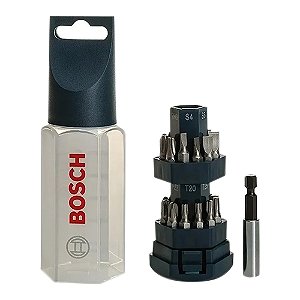 Jogo Ponteira 25 Pcs Fenda/philips + Adap Bosch