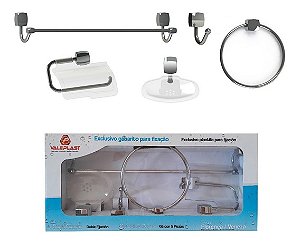 Kit Acessorios Banheiro Abs Acrilico 5pc Valeplast