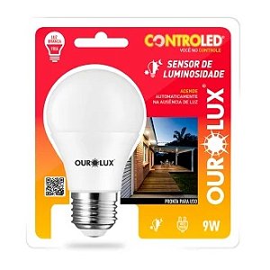 Lampada Led 9,0w Inteligente Sensor Luminosidade Ouro