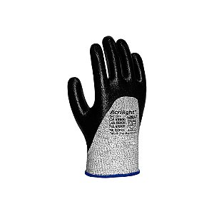 Luva Anti-corte Trico Emborrachado Preta Acrilon