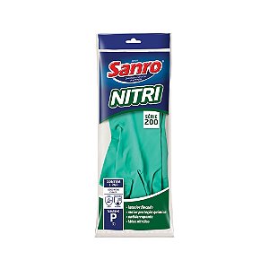 Luva Nitrilica Verde C/forro P Sanro