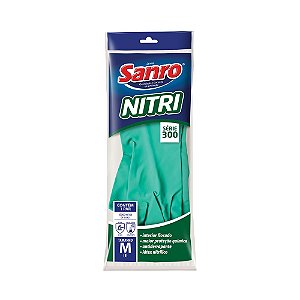 Luva Nitrilica Verde S/forro M Sanro