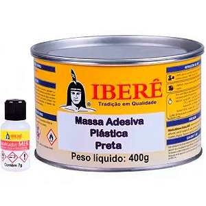 Massa Plastica 400gr Preta Ibere