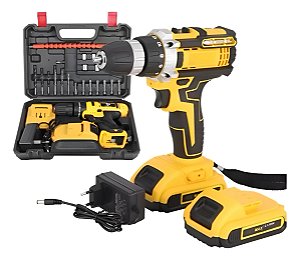 Parafusadeira Furadeira 48v 2 Baterias Bivolt C/ Kit