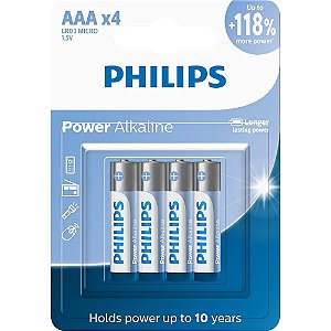Pilha Alcalina Aaa Palito 4 Un Philips
