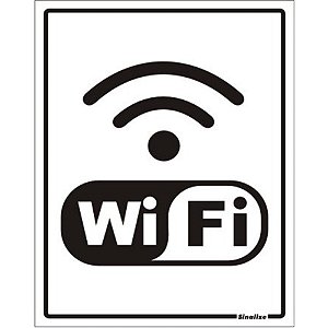Placa Sinal Poliestireno 15x20 "internet Wifi"