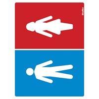 Placa Sinal Poliestireno 15x20 "sanitario Masc/fem"