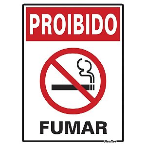 Placa Sinal Poliestireno 15x20"proibido Fumar"