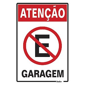 Placa Sinal Poliestireno 20x30 "atencao Garagem"