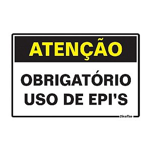 Placa Sinal Poliestireno 20x30 "obrig.Uso de Epis"