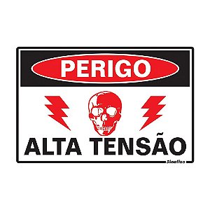 Placa Sinal Poliestireno 20x30 "perigo Alta Tensao"
