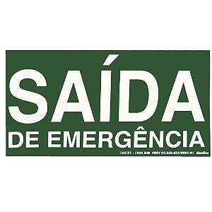 Placa Sinal Pvc 15x30" Saida Emerg"fluor