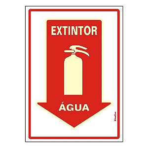 Placa Sinal Pvc 20x30" Extintor Agua"fl.