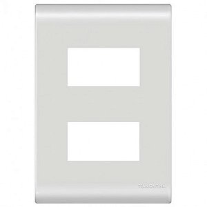 Placa/suporte 4x2 com 2 Postos Afastados Liz Branca