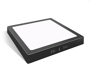 Plafon Sobrepor 18w Preto Quadrado 6500k