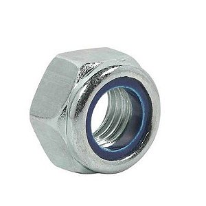 Porca Sextavada Auto Travante Nylon M12 (Ch19) Zincada (Cento)