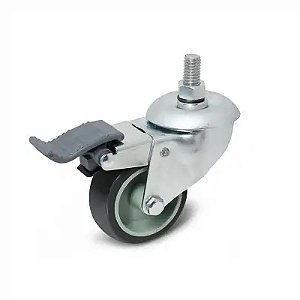 Rodizio Giratorio Parafuso 3" 60kg C/ Freio Rodcar