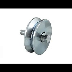Roldana Canal V 2" Eixo Furado C/ Parafuso Zincado