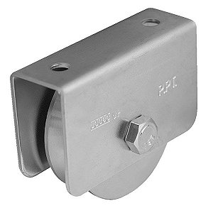 Roldana Canal V 3" Suporte e Rolamento Zincada