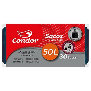 Saco de Lixo 50l Rolo 30 Un Condor