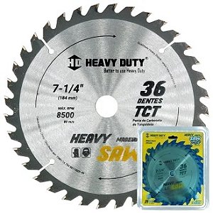 Serra Circular P/ Madeira 184mm 7.1/4 X 36d Heavy Duty