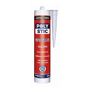 Silicone Acetico 250g Multiuso Preto Zb121 Polyfort