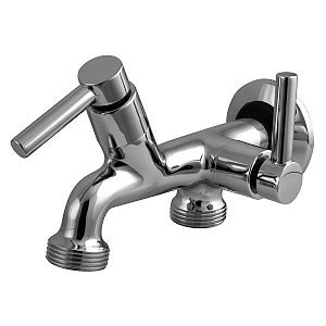 Torneira Tanque / Maquina Parede 130mm C/bico 1/4v Alfa