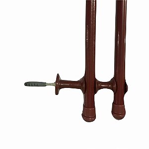 Varao Cortina Duplo 2m Mogno C/ Suporte