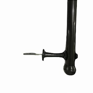 Varao Cortina Grosso 3m Preto C/ Suporte