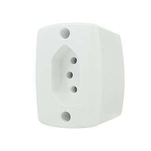 Modulo Sobrepor 1 Tomada 10a 2p+t Retangular Branca Ilumi