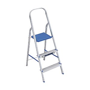Escada Aluminio 3 Degraus Uso Domestico Alumasa