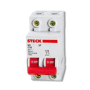 Disjuntor Din Bipolar 10a Curva C Sd62 Steck