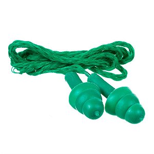 Protetor Auditivo Plug com Cordao Verde