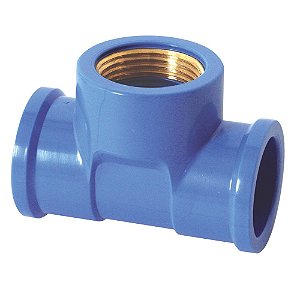 Tee Soldavel 25mm X 3/4" C/ Bucha Latao Azul Krona