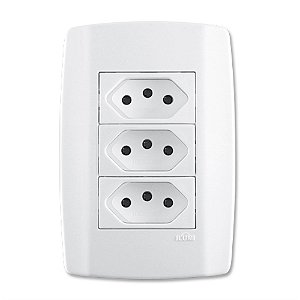 Modulo Embutir 3 Tomadas 10a Slim 4x2 Branco Ilumi