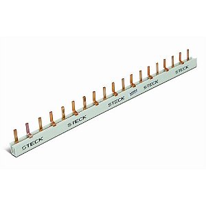 Barramento Pente DIN Bifásico 80 A 16 Polos 220/440 V 2x8 P Steck