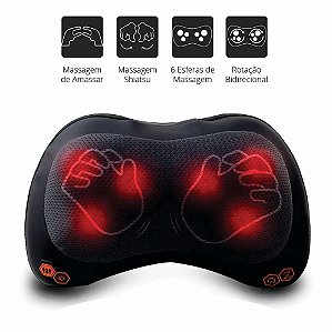 Almofada Massageadora Shiatsu Dellamed 25W Bivolt Pescoço e Lombar