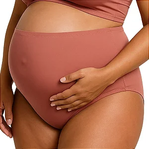 Calcinha Gestante Cintura Alta em Microfibra com Formato Anatômico