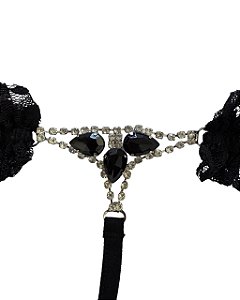 Calcinha Fio em Renda com Pedras