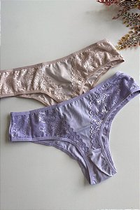 Kit com 2 Calcinhas Confort Viscose com Renda – Elegância no Dia a Dia