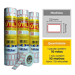 ETIQUETA M2/M11 22X14 C/10ROLOS - 10MTS CADA