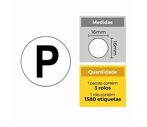 ETIQUETA RT-077 16X16 BOLA TAMANHO P C/03 ROLOS - 10MTS CADA