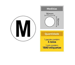 ETIQUETA RT-077 16X16 BOLA TAMANHO M C/03 ROLOS - 10MTS CADA