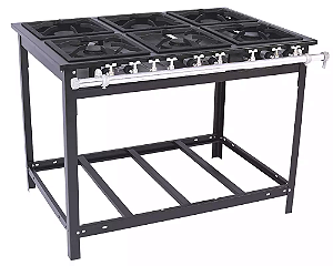 FOGAO INDUSTRIAL A GAS 6 QUEIMADORES - VENANCIO